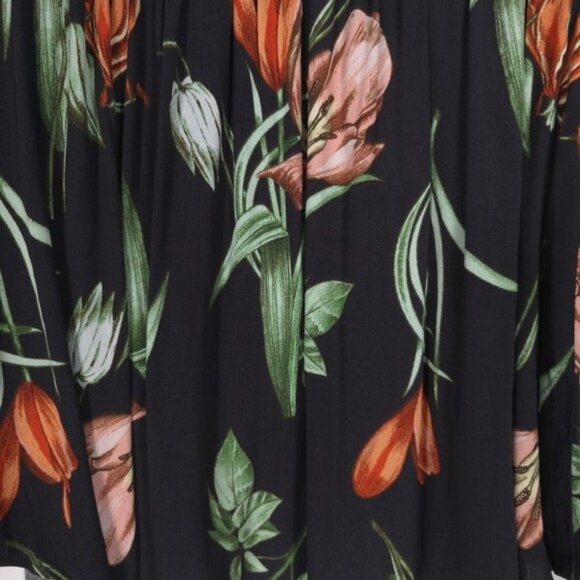 ASTR The Label Chavelle Floral Off Shoulder Top MEDIUM Viscose Black‎ ACT12455 - Picture 11 of 13